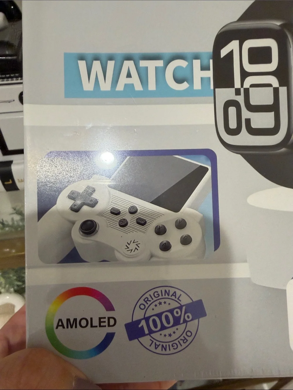 HOT-5 White Portable Game Controller with Watch